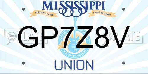 GP7Z8V Mississippi License Plate