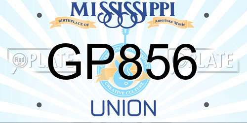 GP856 Mississippi License Plate