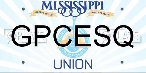 GPCESQ Mississippi License Plate
