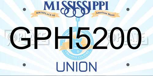 GPH5200 Mississippi License Plate