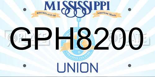 GPH8200 Mississippi License Plate