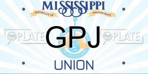 GPJ Mississippi License Plate