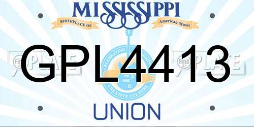 GPL4413 Mississippi License Plate