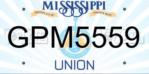 GPM5559 Mississippi License Plate
