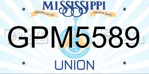 GPM5589 Mississippi License Plate