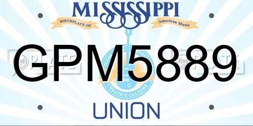 GPM5889 Mississippi License Plate