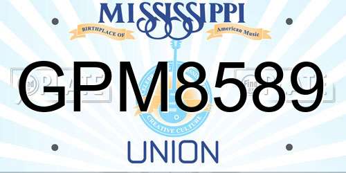 GPM8589 Mississippi License Plate