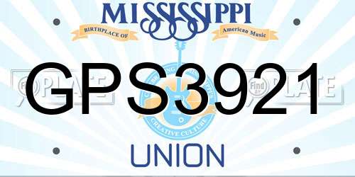 GPS3921 Mississippi License Plate