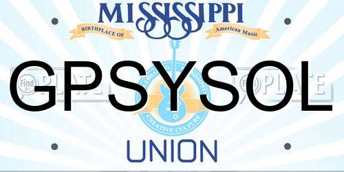 GPSYSOL Mississippi License Plate