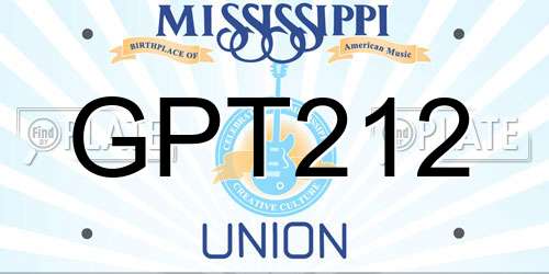 GPT212 Mississippi License Plate