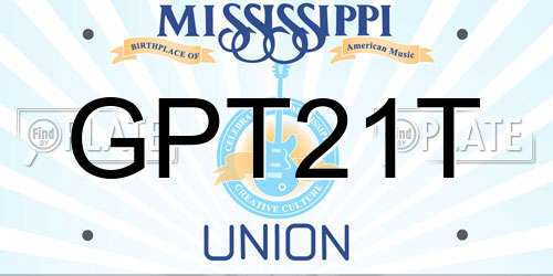 GPT21T Mississippi License Plate