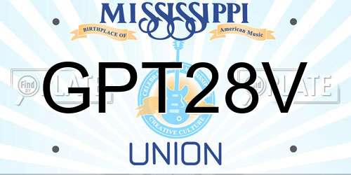GPT28V Mississippi License Plate