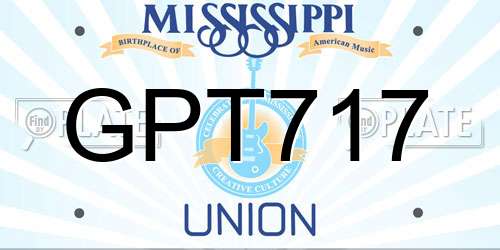 GPT717 Mississippi License Plate