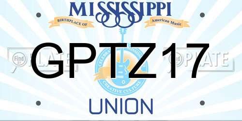 GPTZ17 Mississippi License Plate