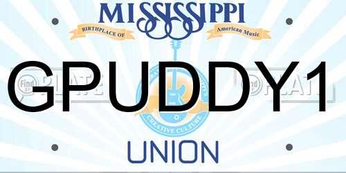GPUDDY1 Mississippi License Plate