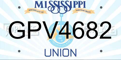 GPV4682 Mississippi License Plate