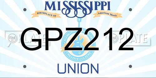 GPZ212 Mississippi License Plate