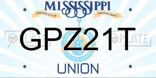 GPZ21T Mississippi License Plate
