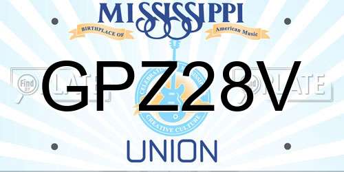 GPZ28V Mississippi License Plate