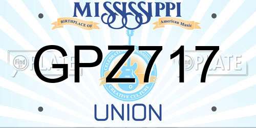 GPZ717 Mississippi License Plate