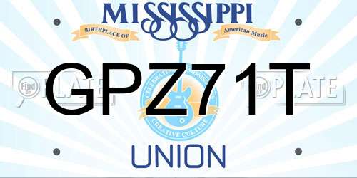 GPZ71T Mississippi License Plate