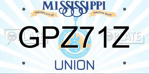 GPZ71Z Mississippi License Plate