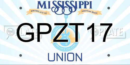 GPZT17 Mississippi License Plate