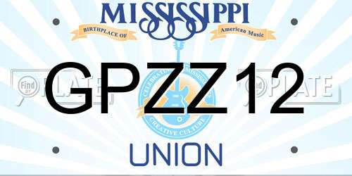GPZZ12 Mississippi License Plate