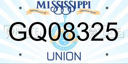GQ08325 Mississippi License Plate