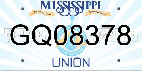 GQ08378 Mississippi License Plate