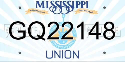 GQ22148 Mississippi License Plate
