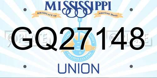 GQ27148 Mississippi License Plate