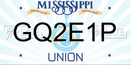GQ2E1P Mississippi License Plate