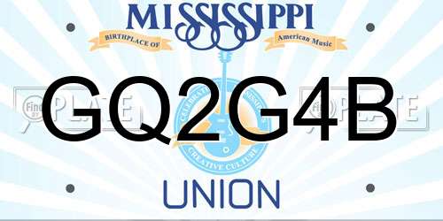 GQ2G4B Mississippi License Plate
