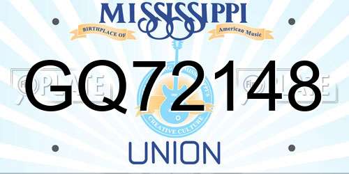 GQ72148 Mississippi License Plate