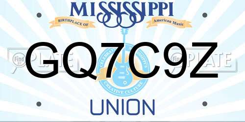 GQ7C9Z Mississippi License Plate