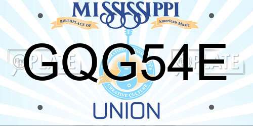 GQG54E Mississippi License Plate