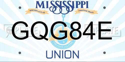 GQG84E Mississippi License Plate
