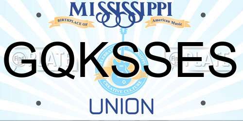 GQKSSES Mississippi License Plate