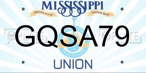 GQSA79 Mississippi License Plate