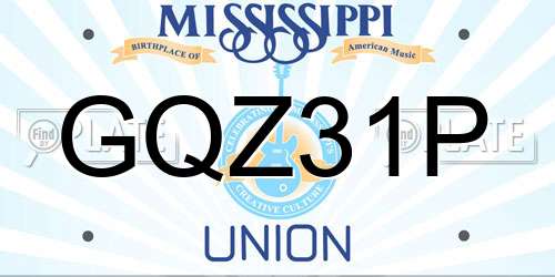 GQZ31P Mississippi License Plate