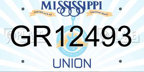 GR12493 Mississippi License Plate