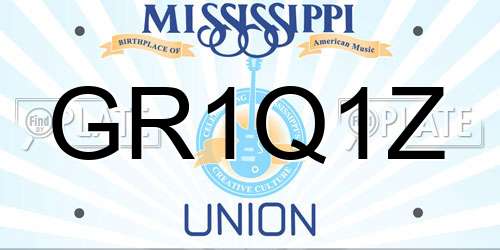 GR1Q1Z Mississippi License Plate