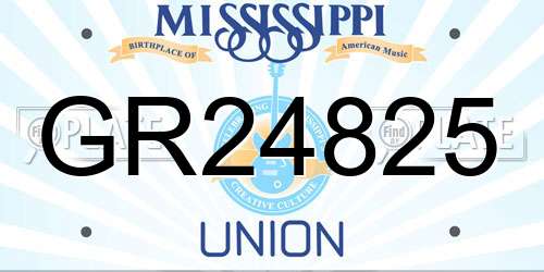 GR24825 Mississippi License Plate