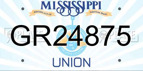 GR24875 Mississippi License Plate
