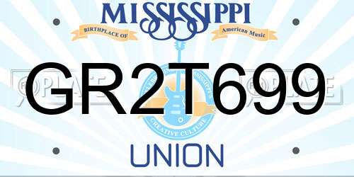 GR2T699 Mississippi License Plate