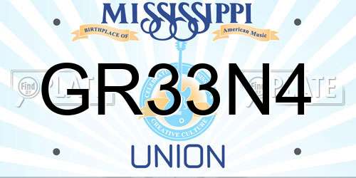 GR33N4 Mississippi License Plate
