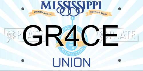 GR4CE Mississippi License Plate