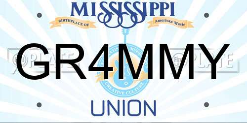 GR4MMY Mississippi License Plate