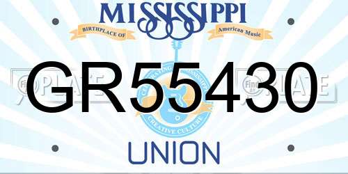 GR55430 Mississippi License Plate